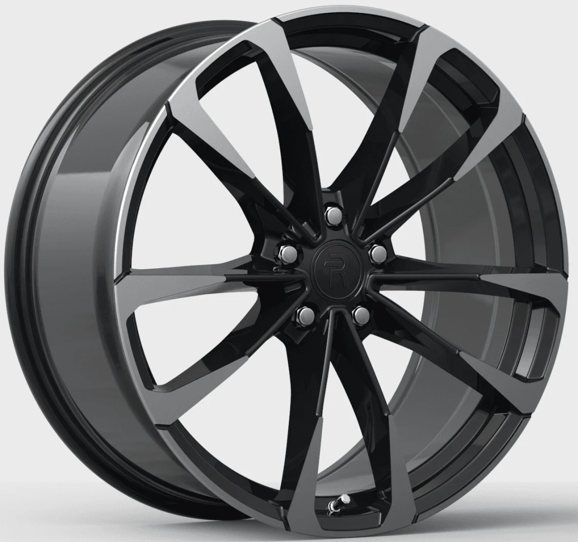 Кованый диск R21×9.5 5×112–120 черно-серебристый