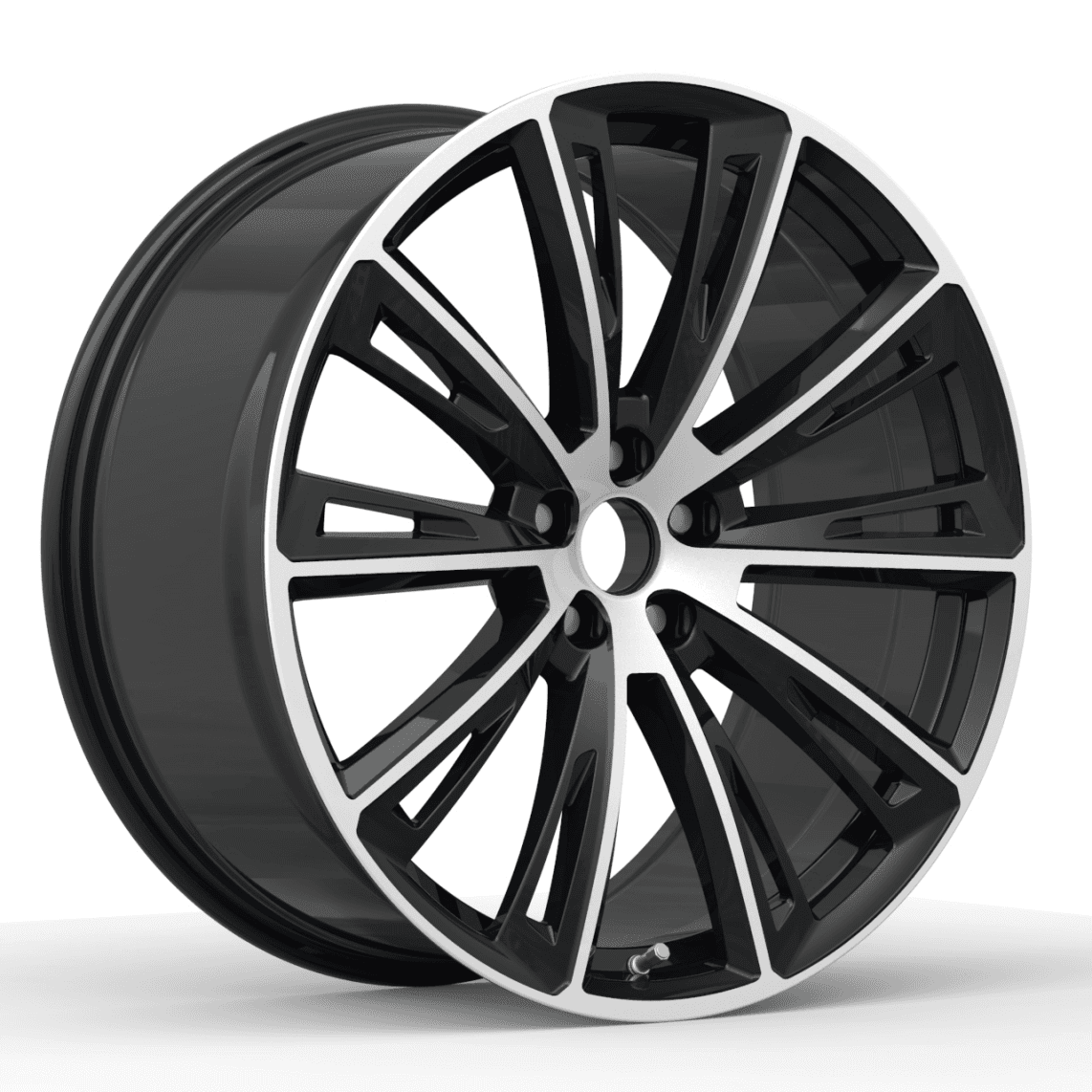 Кованый диск R21×9.5 5×112 черно-серебристый