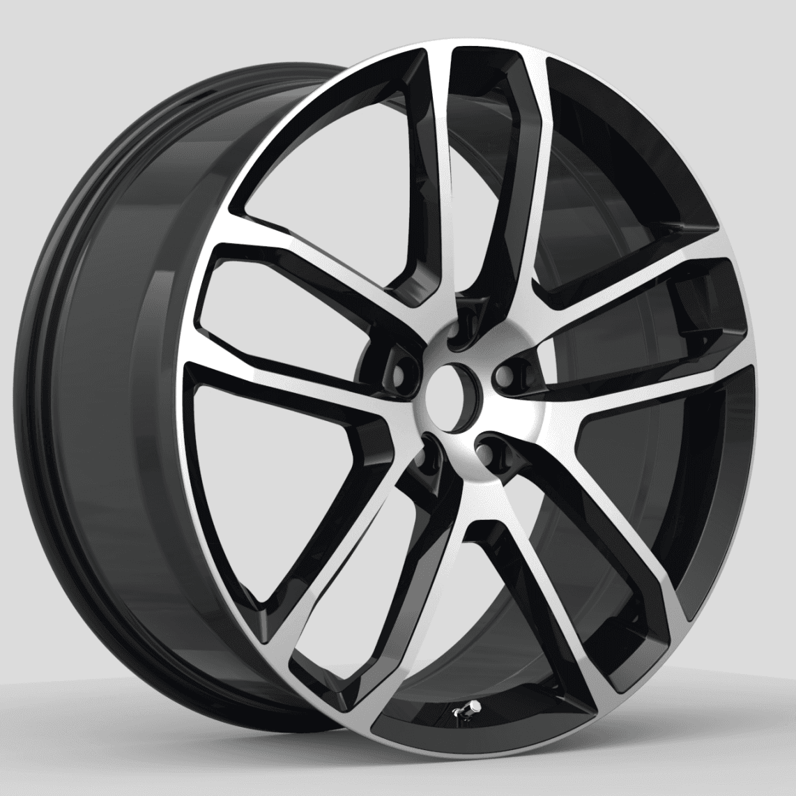 Кованый диск R22×9.5 5×112–120 черно-серебристый