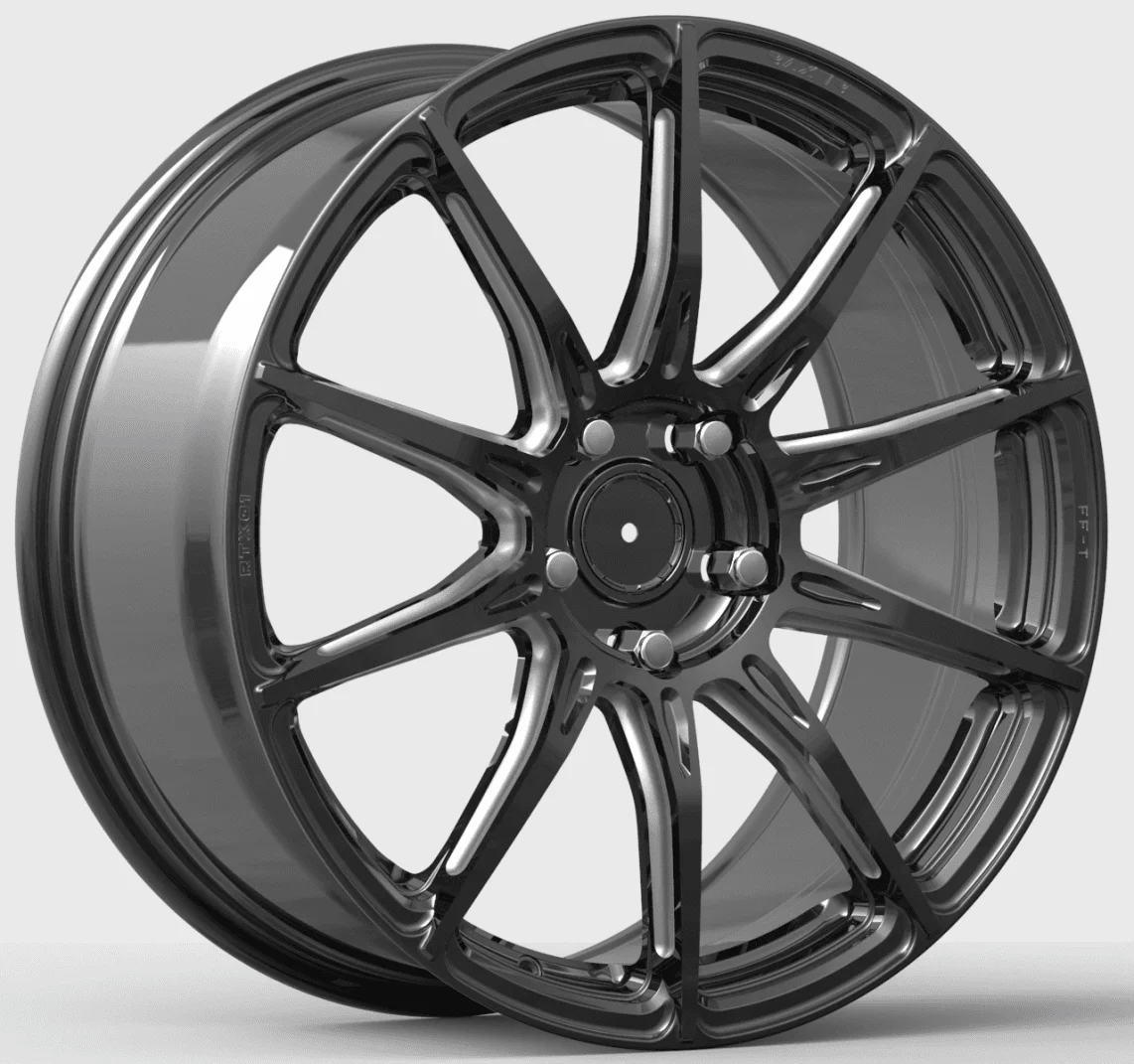 Кованый диск R19×9.5 5×112–120, черный глянцевый спортивный