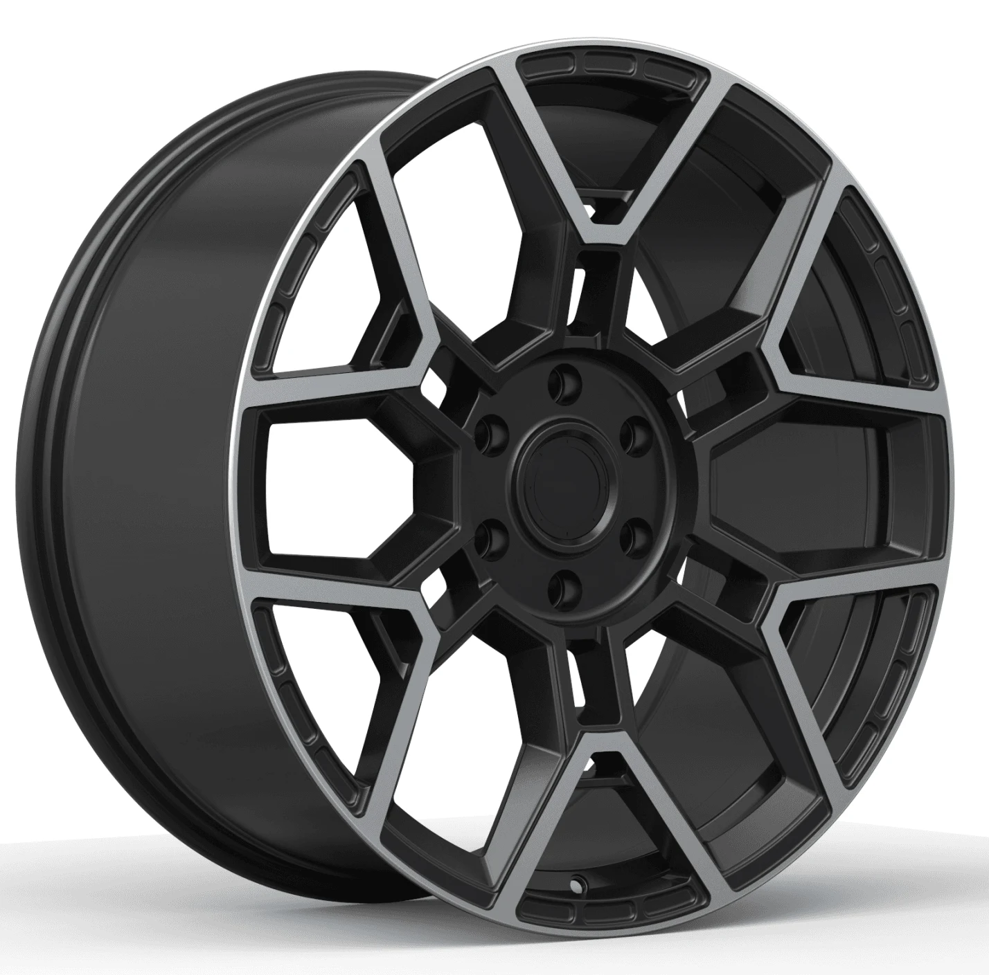 Кованый диск R22×10 5/6×112–150/139.7, двухцветный геометричный