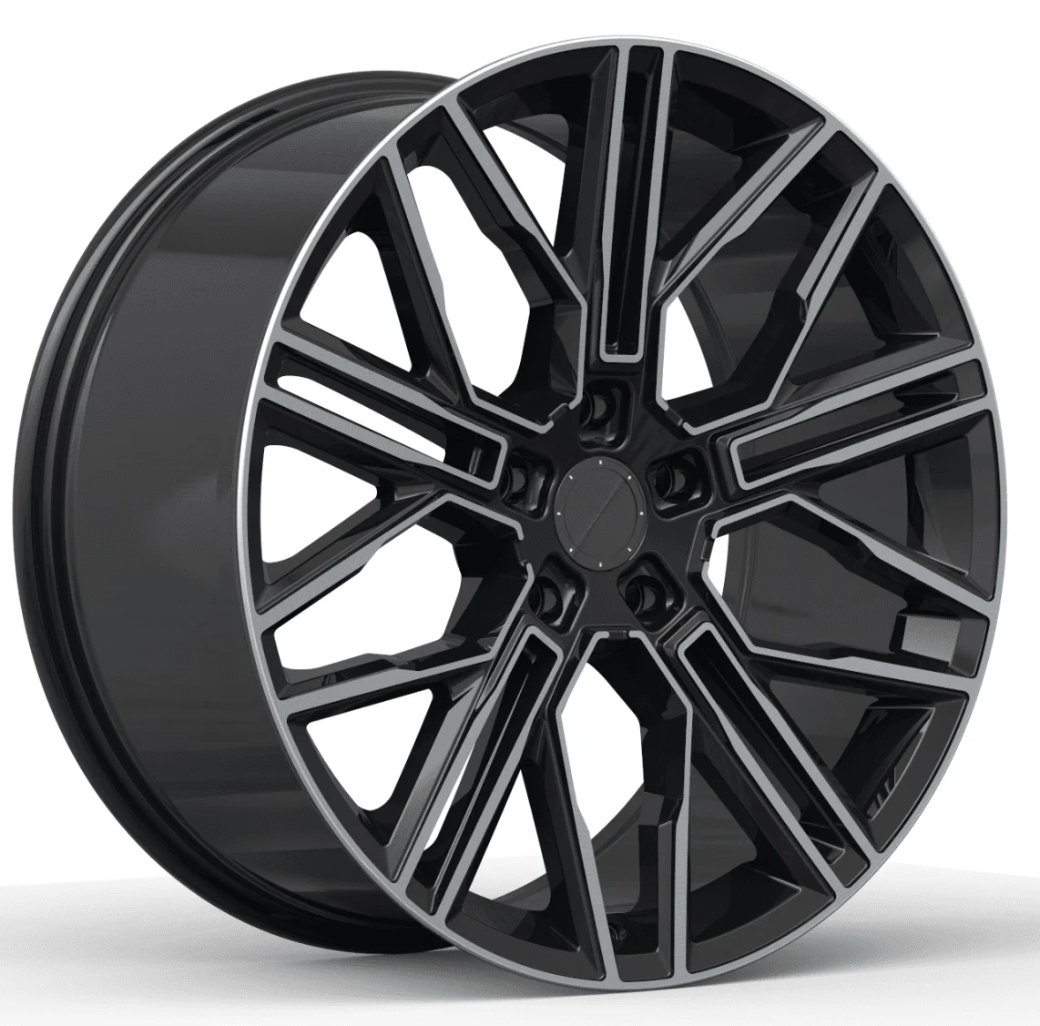 Кованый диск R21×9.5 5×112–130, двухцветный геометричный