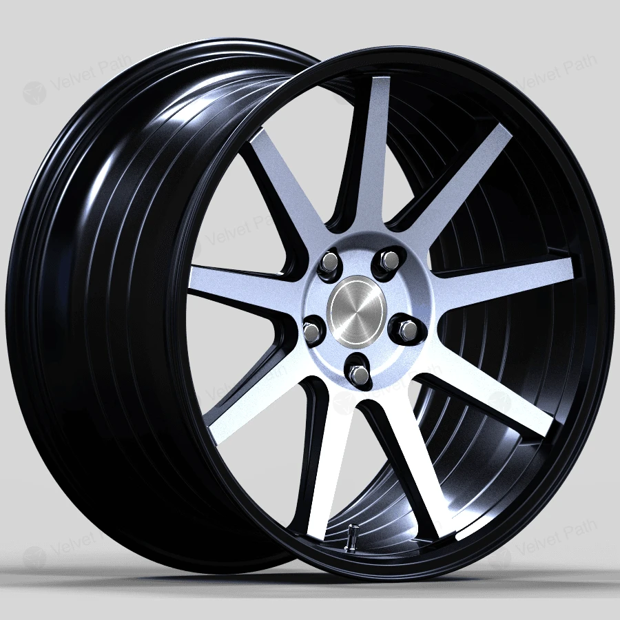 Кованый диск R20x10 5x100–120, нагрузка 815 кг, черно-серебристый