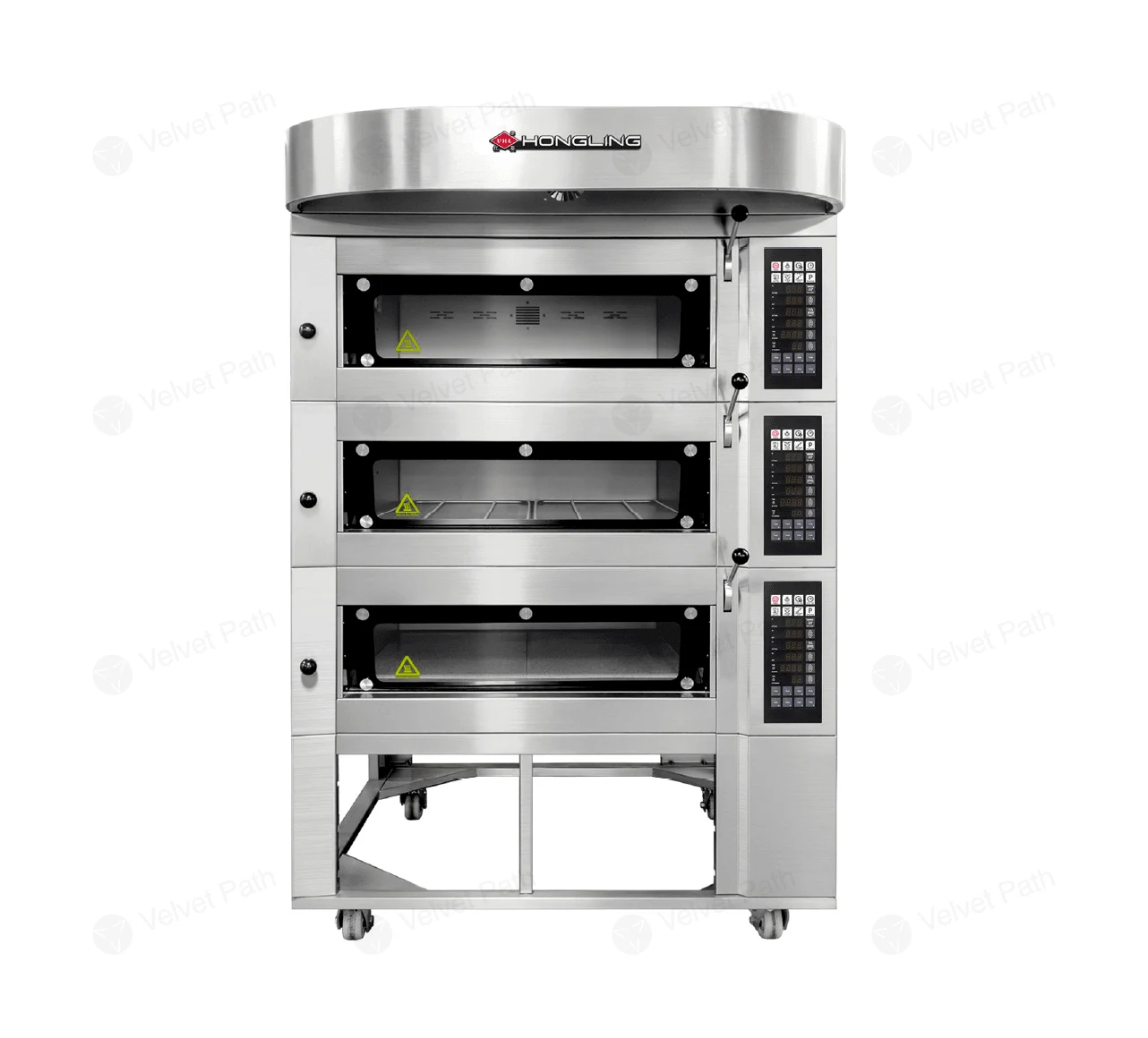 Газовая подовая печь 3 яруса 6 противней с пароувлажнением и камнем