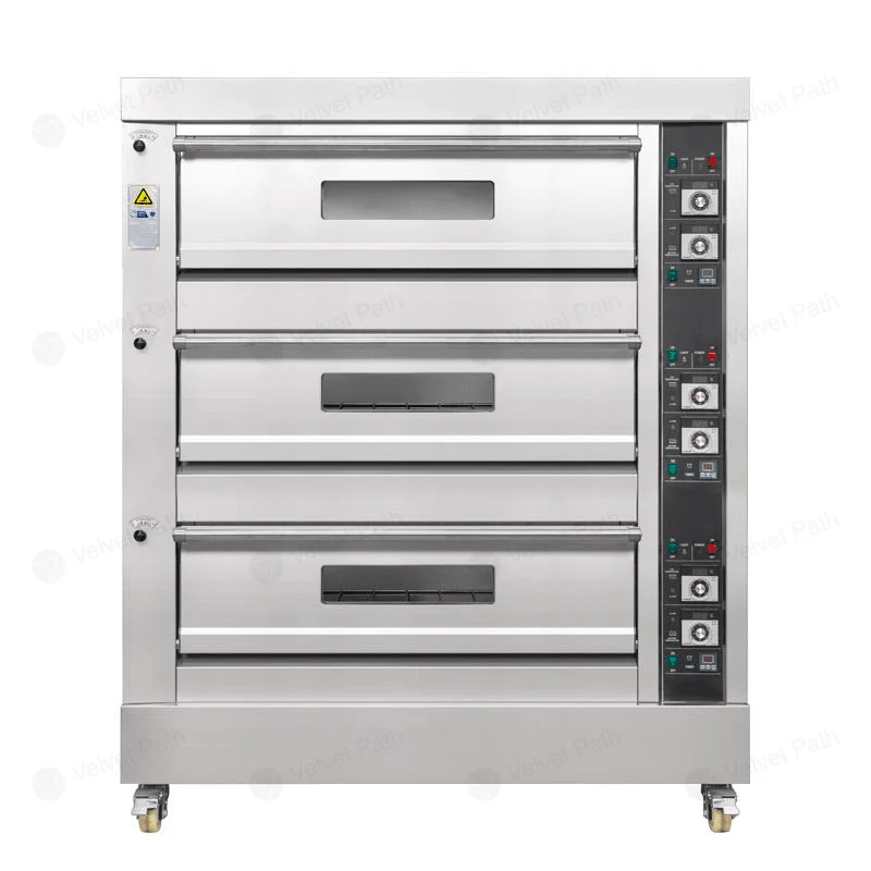 Газовая подовая печь 3 яруса 6 противней 40_60 см из нержавеющей стали