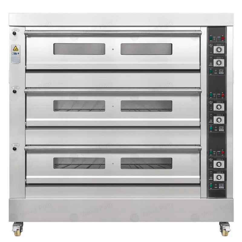 Газовая подовая печь 3 яруса 9 противней 40_60 см из нержавеющей стали