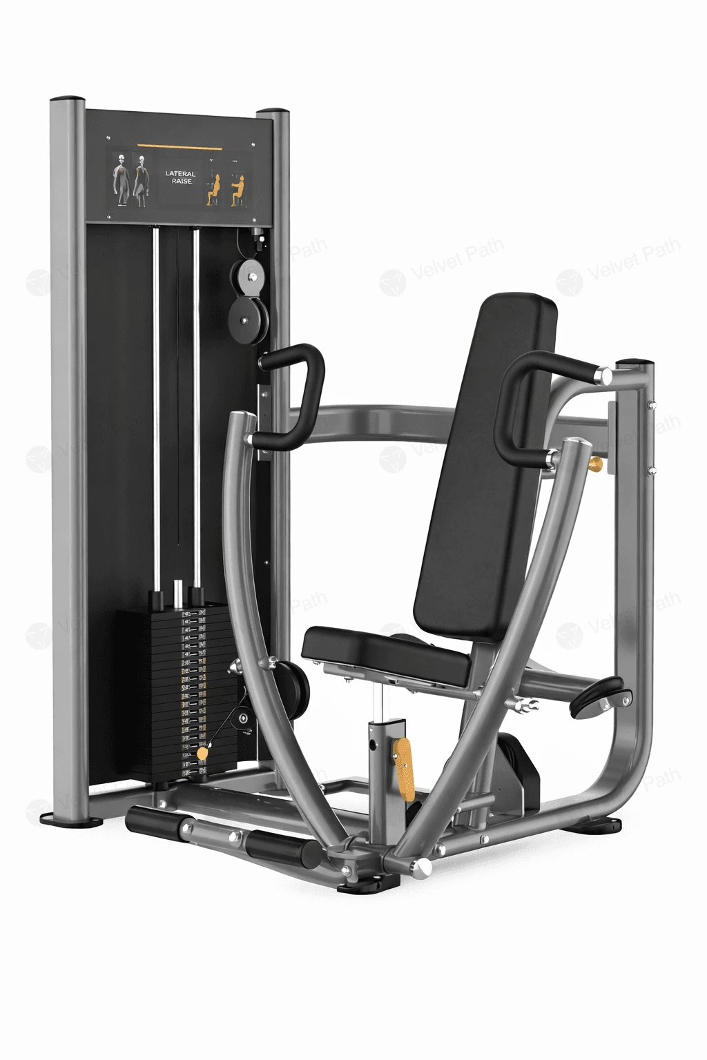 Тренажер для плеч и груди изолатеральный жим сидя с весовым стеком 100 кг