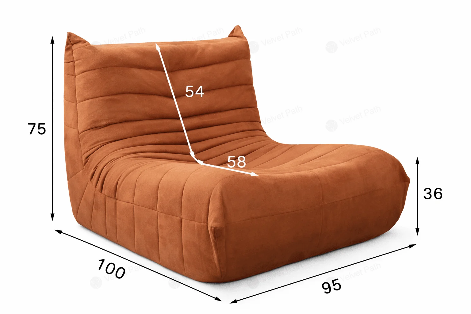 Бескаркасное кресло-шезлонг Rain ZX-188 одноместное