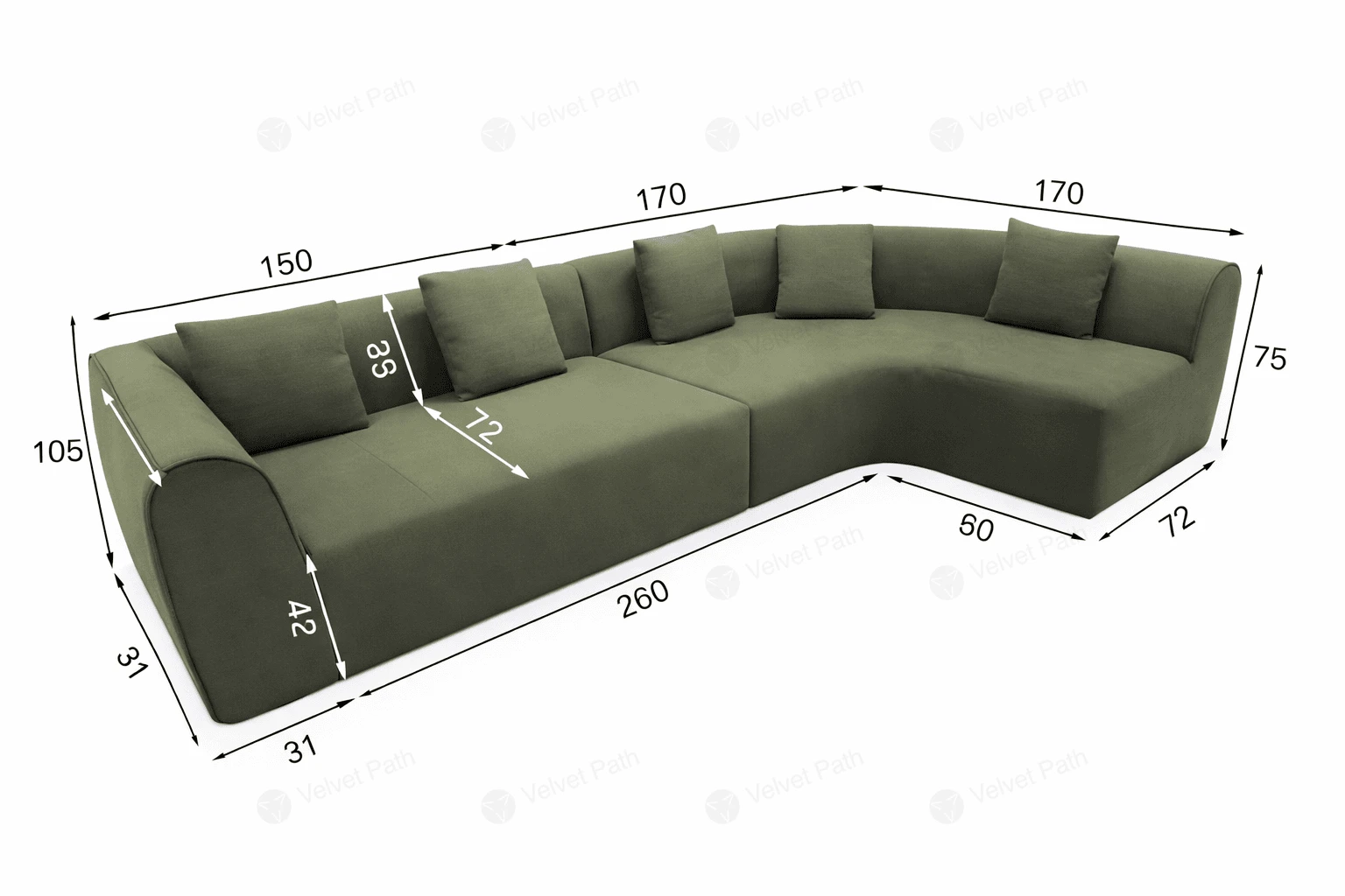 Двухместный диван LYT-1805 Rain
