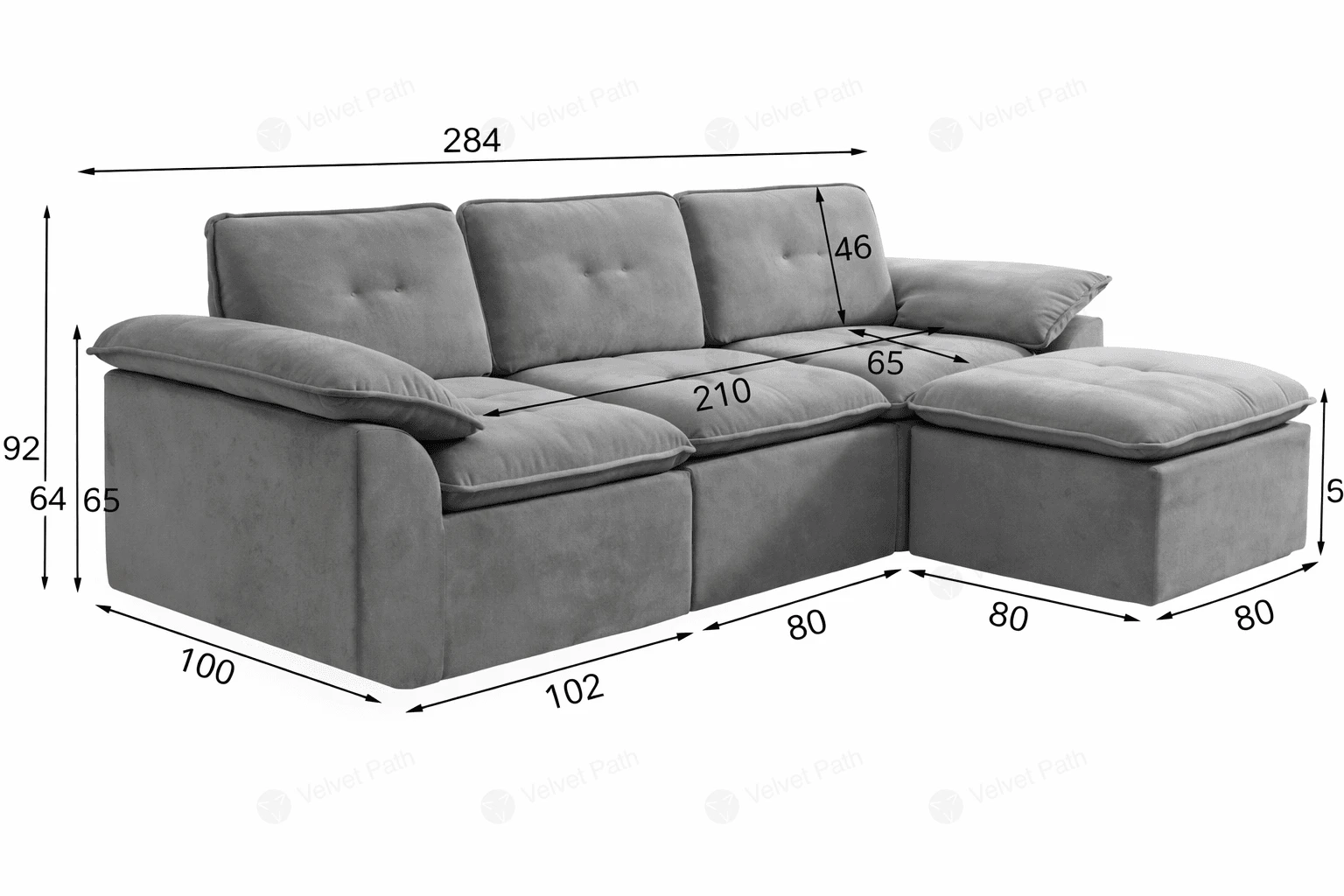 Угловой диван с оттоманкой RX-32