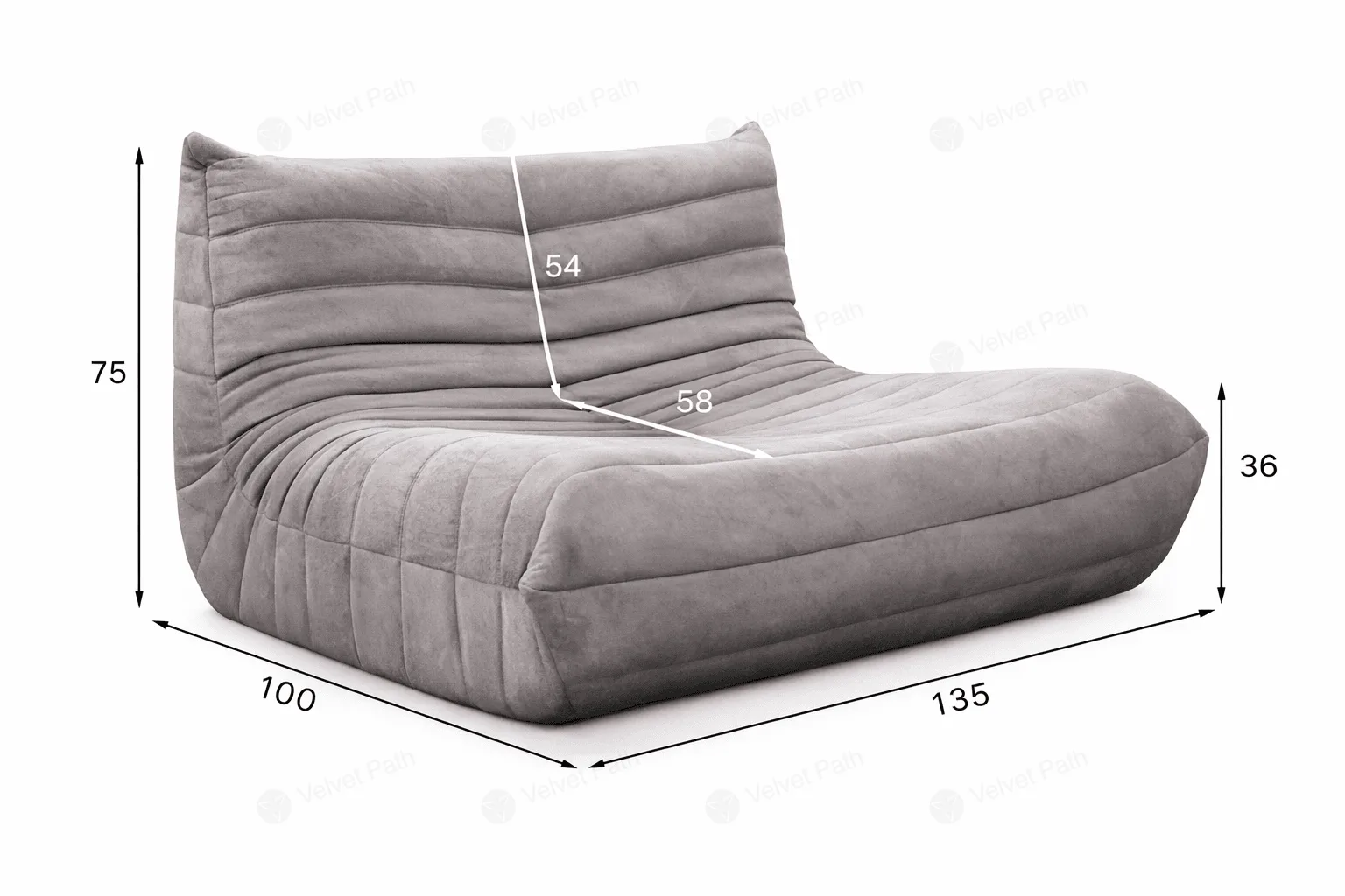 Бескаркасный диван-лежанка ZX-188 2-местный