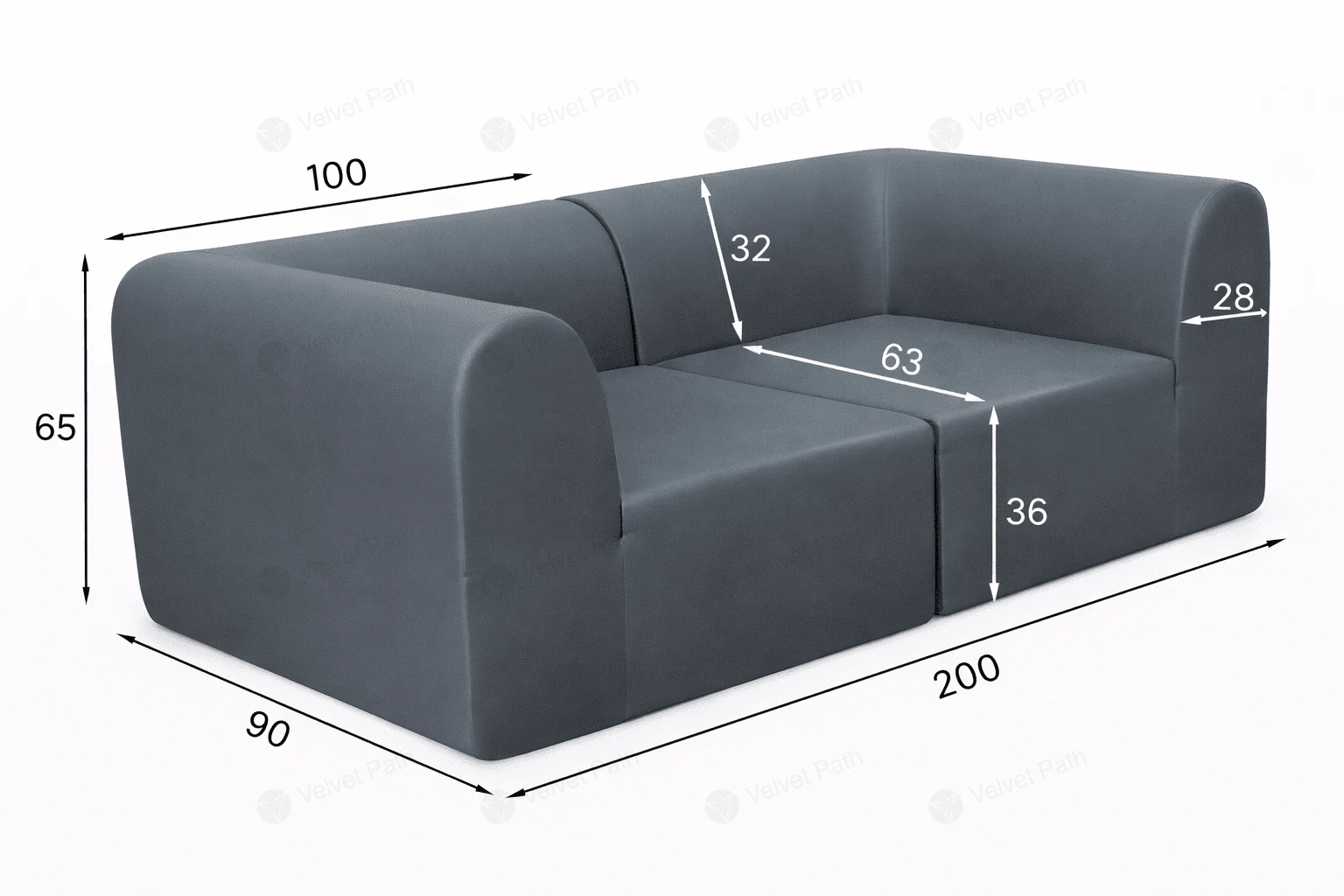 Двухместный диван B016, ткань RX-38 LYT-163