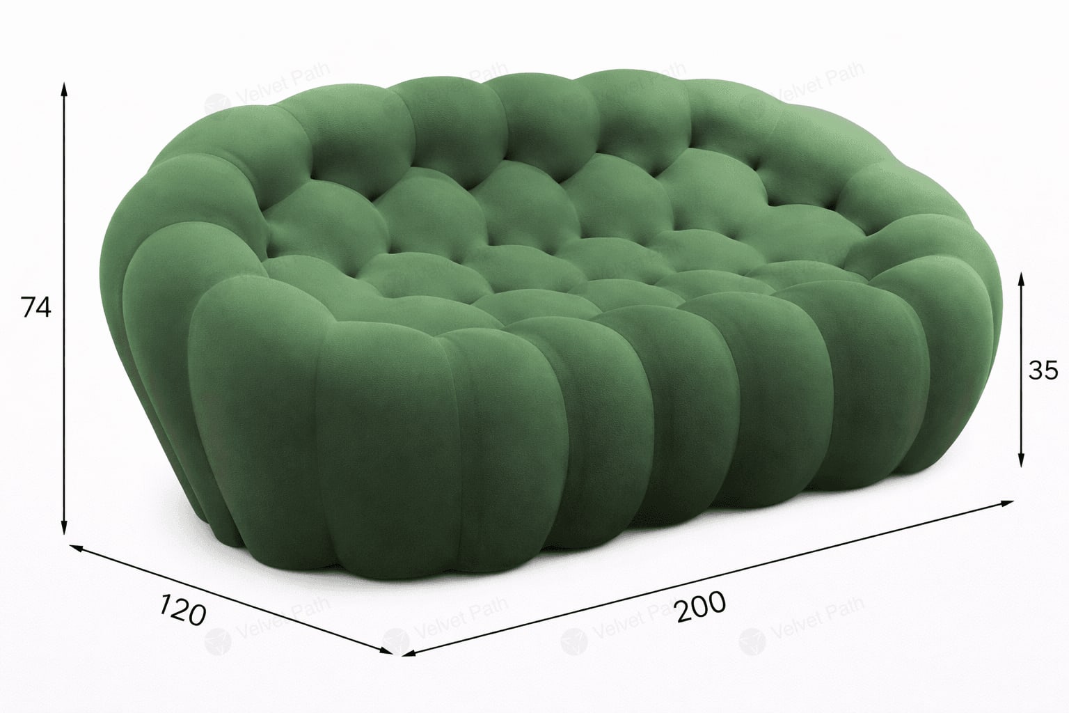 Двухместный округлый диван HY-7200