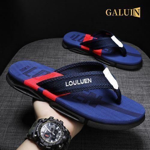 GALUIN Men's Slippers Summer Flip-Flops Rubber Soft Blue