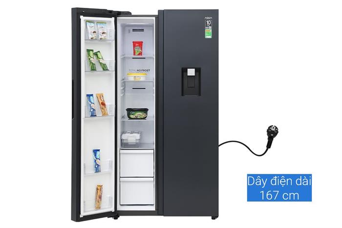 Tủ lạnh Aqua Inverter 569 lít Side By Side AQR-S633XA(WSL)