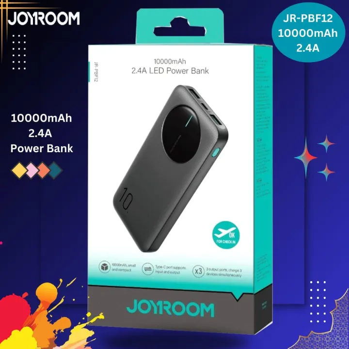 JOYROOM JR‑PBF12 LED Monitor 2.4A 10000mAh Power Bank – Black 2