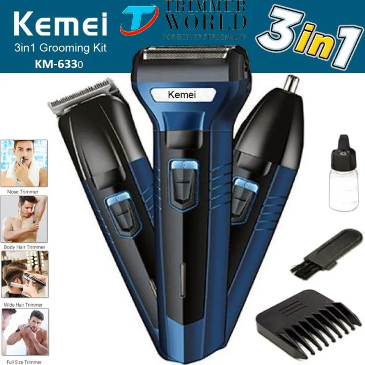 Kemei KM-6330 3 in 1 Professional Hair Trimmer Grooming Kit