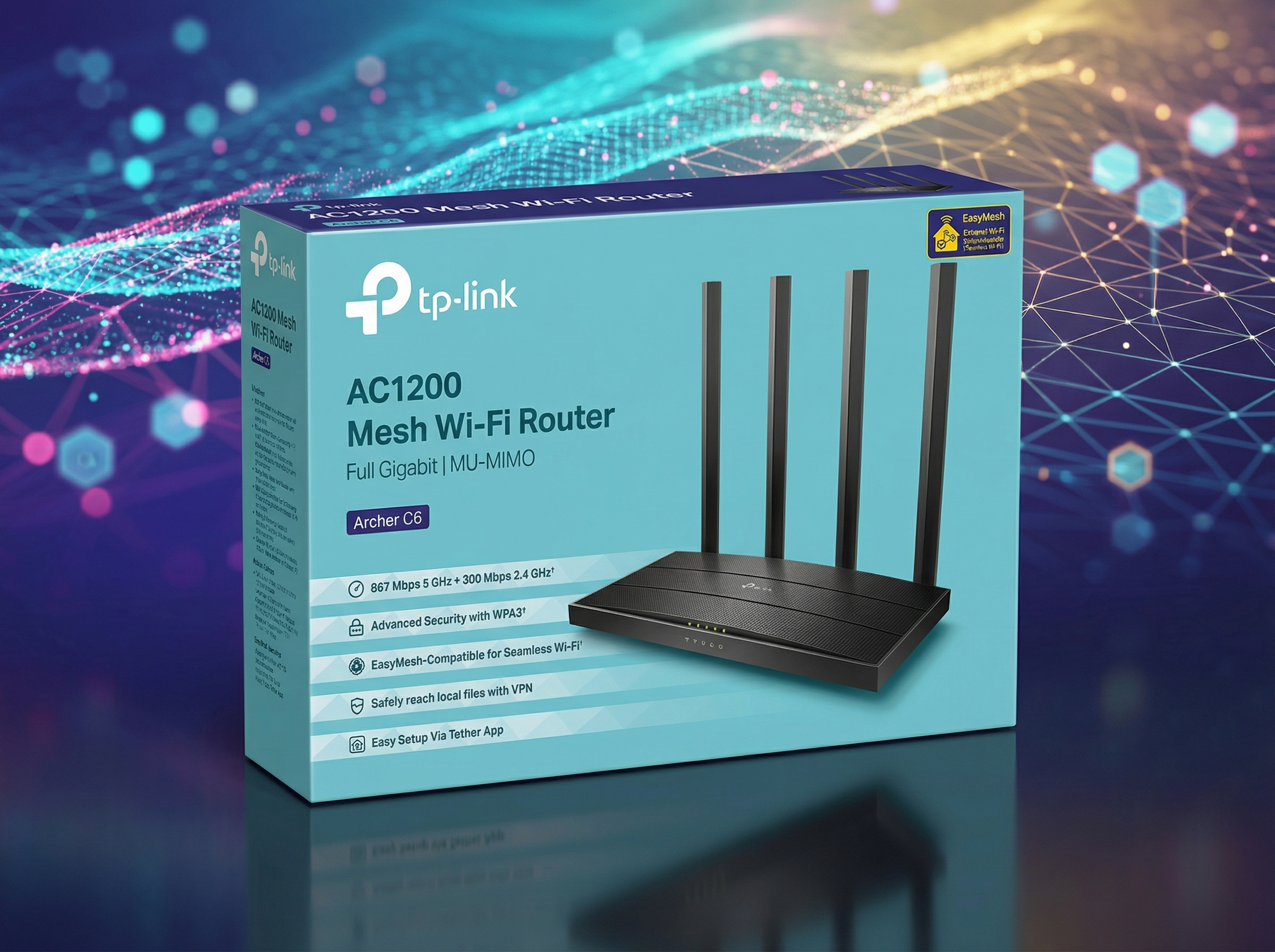 TP‑Link Archer C6 AC1200 Dual‑Band Gigabit Wi‑Fi Router 2
