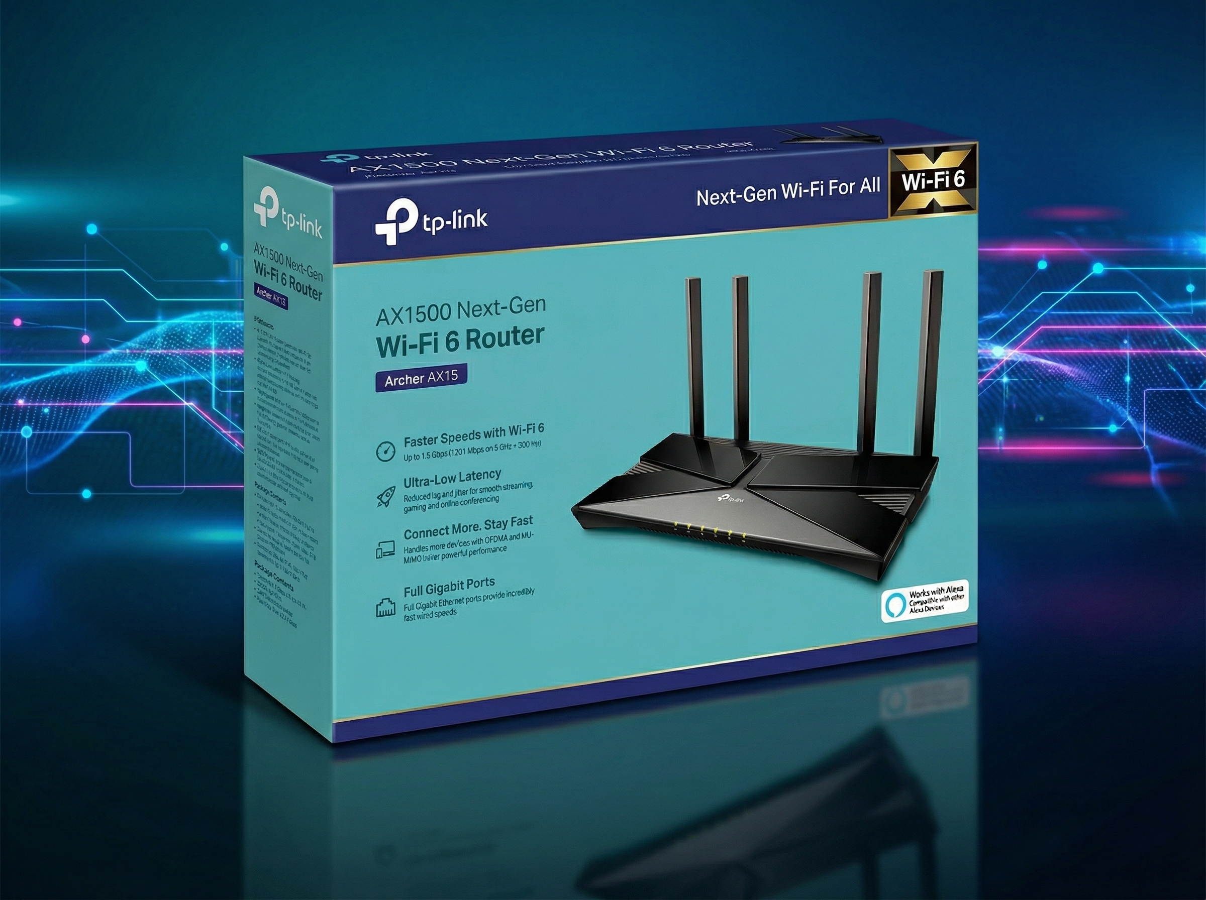 TP‑Link Archer AX15 AX1500 Wi‑Fi 6 Dual Band Gigabit Router 2