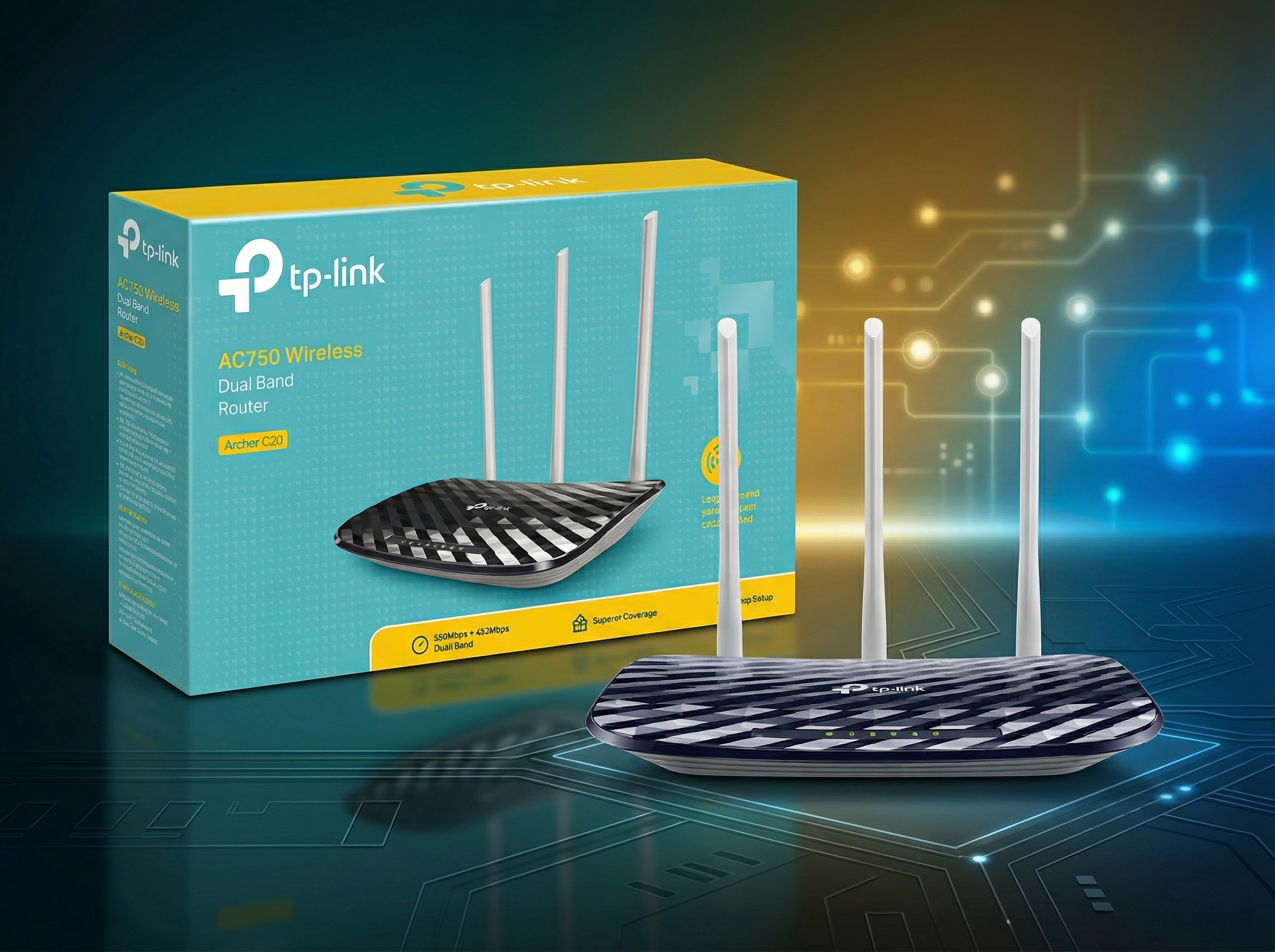 📶 TP‑Link Archer C20 AC750 Dual Band Router