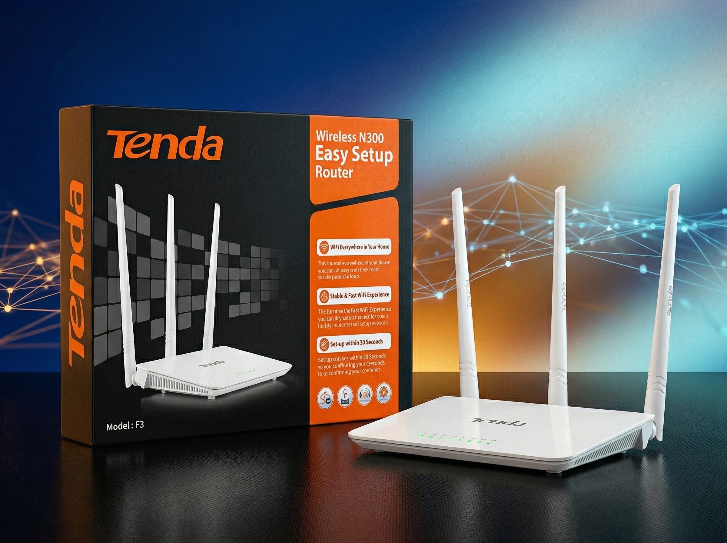 Tenda F3 Easy Setup 300Mbps Wi-Fi Router