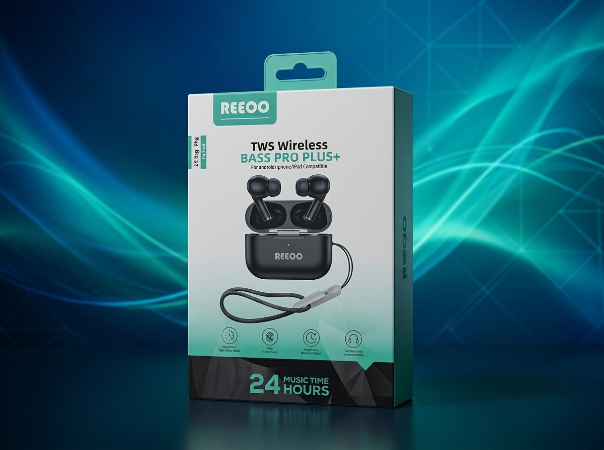 REEOO Buds Pro Plus TWS Wireless Earbuds – Bluetooth Headphones with 24H Battery Backup