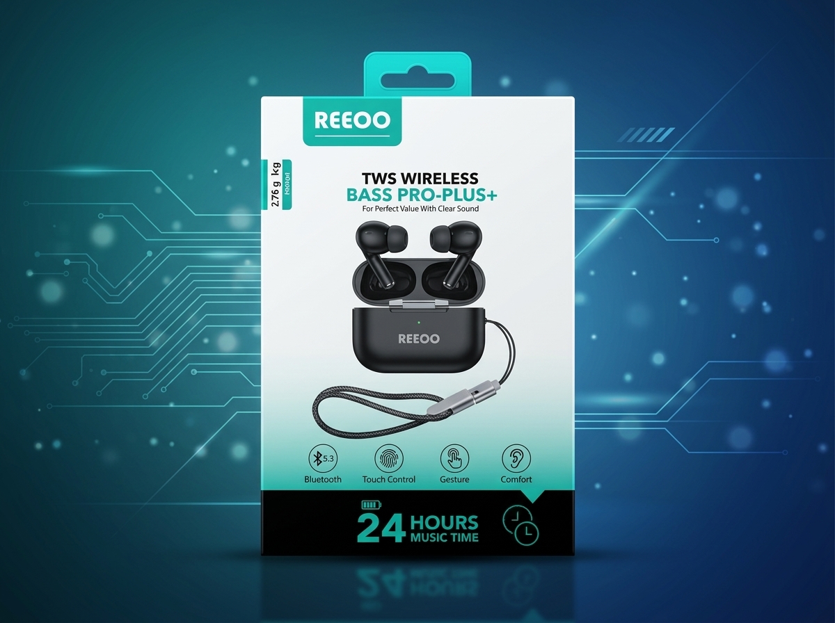 REEOO Buds Pro Plus TWS Wireless Earbuds – Bluetooth Headphones with 24H Battery Backup 2