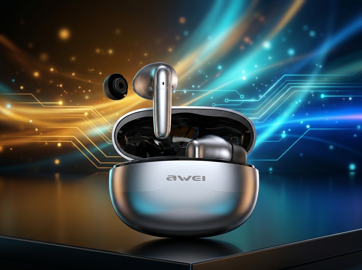 Awei T52 ANC+ENC TWS Gaming Earbuds – Bluetooth Wireless Headphones with Low Latency & Deep Bass