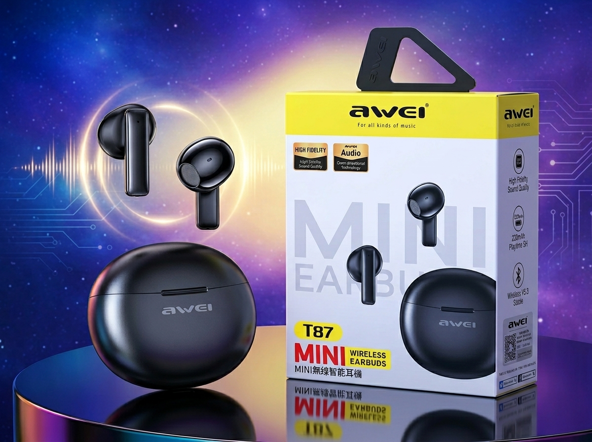 Awei T87 TWS Bluetooth 5.3 Earbuds – Wireless Stereo Earphones with Touch Control & Clear Sound 2
