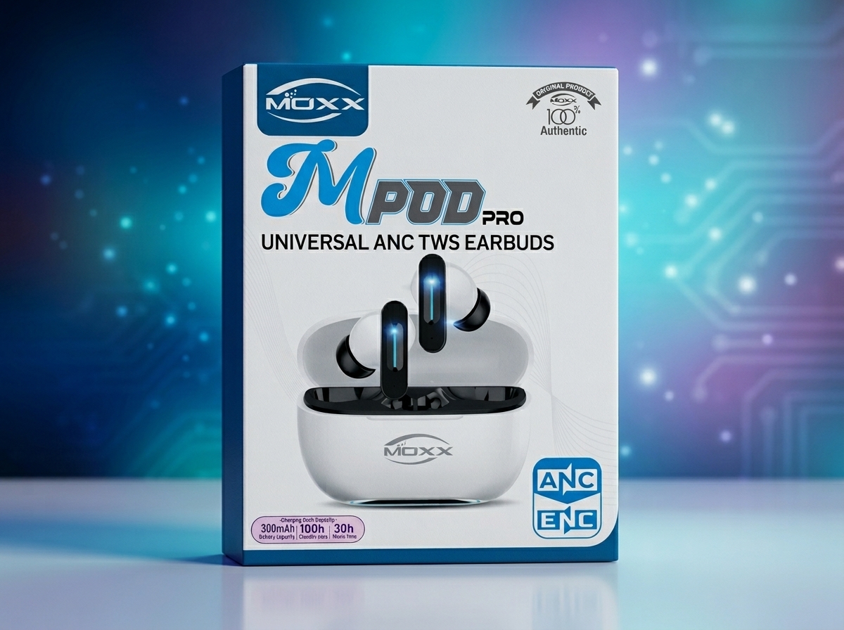 MOXX MPod Pro ANC+ENC TWS Earbuds – Bluetooth Wireless Headphones with Deep Bass & Long Battery