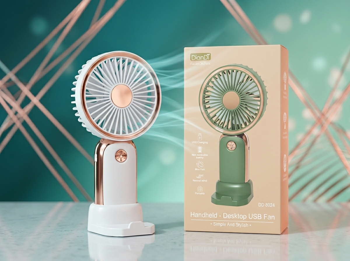 DianDi DD8024 Handheld Desktop USB Fan – Rechargeable Portable Mini Fan for Home & Travel 3