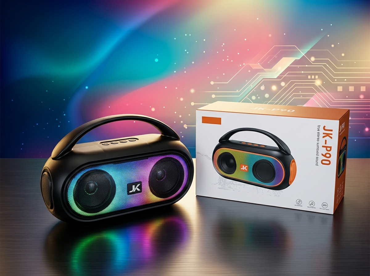 JK-P90 RGB Bluetooth Speaker – Portable Wireless Super Bass Speaker with LED Light & Handle 3