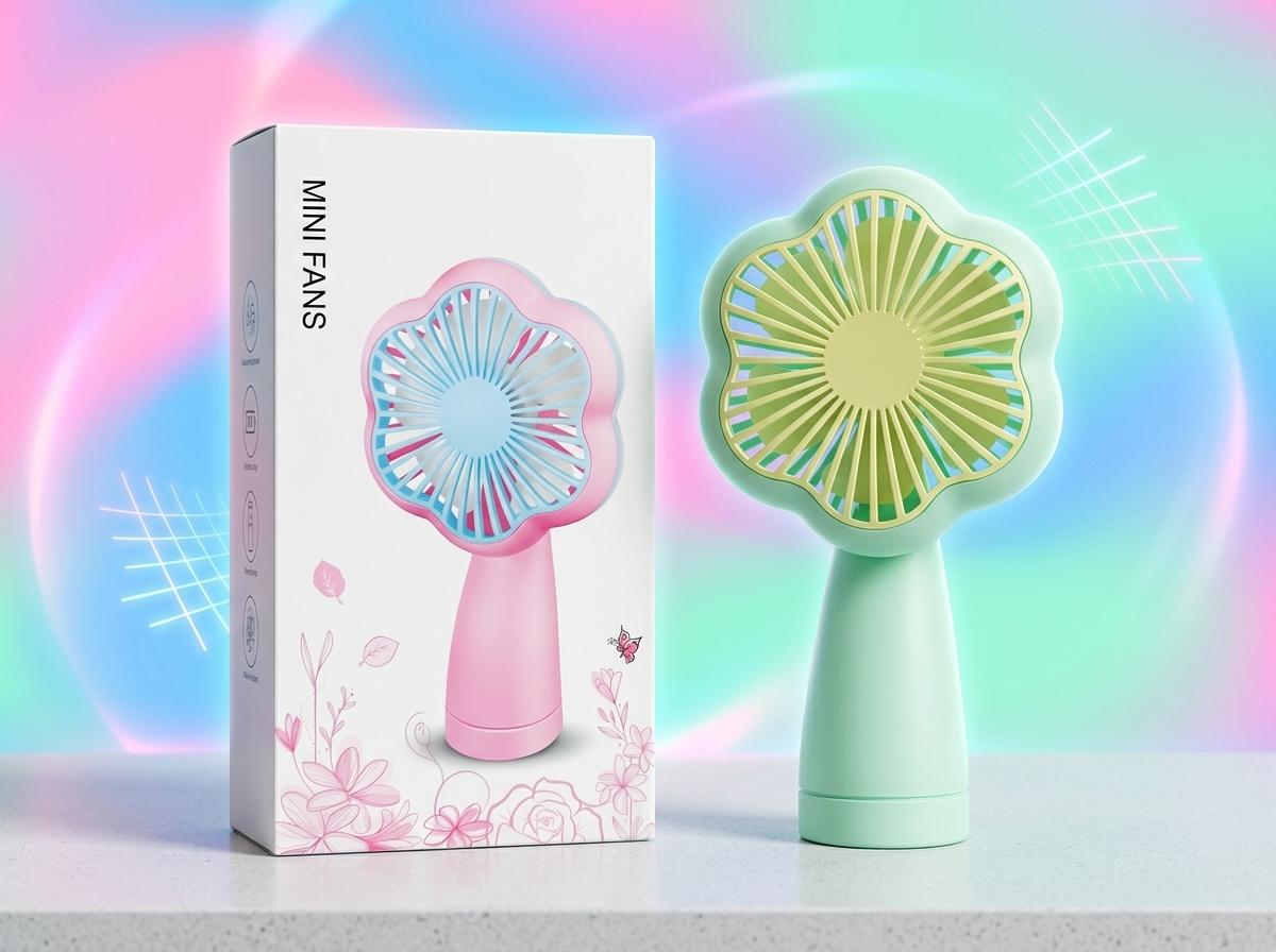 Flower Shape Mini USB Fan Rechargeable – Portable Handheld Desktop Cooling Fan