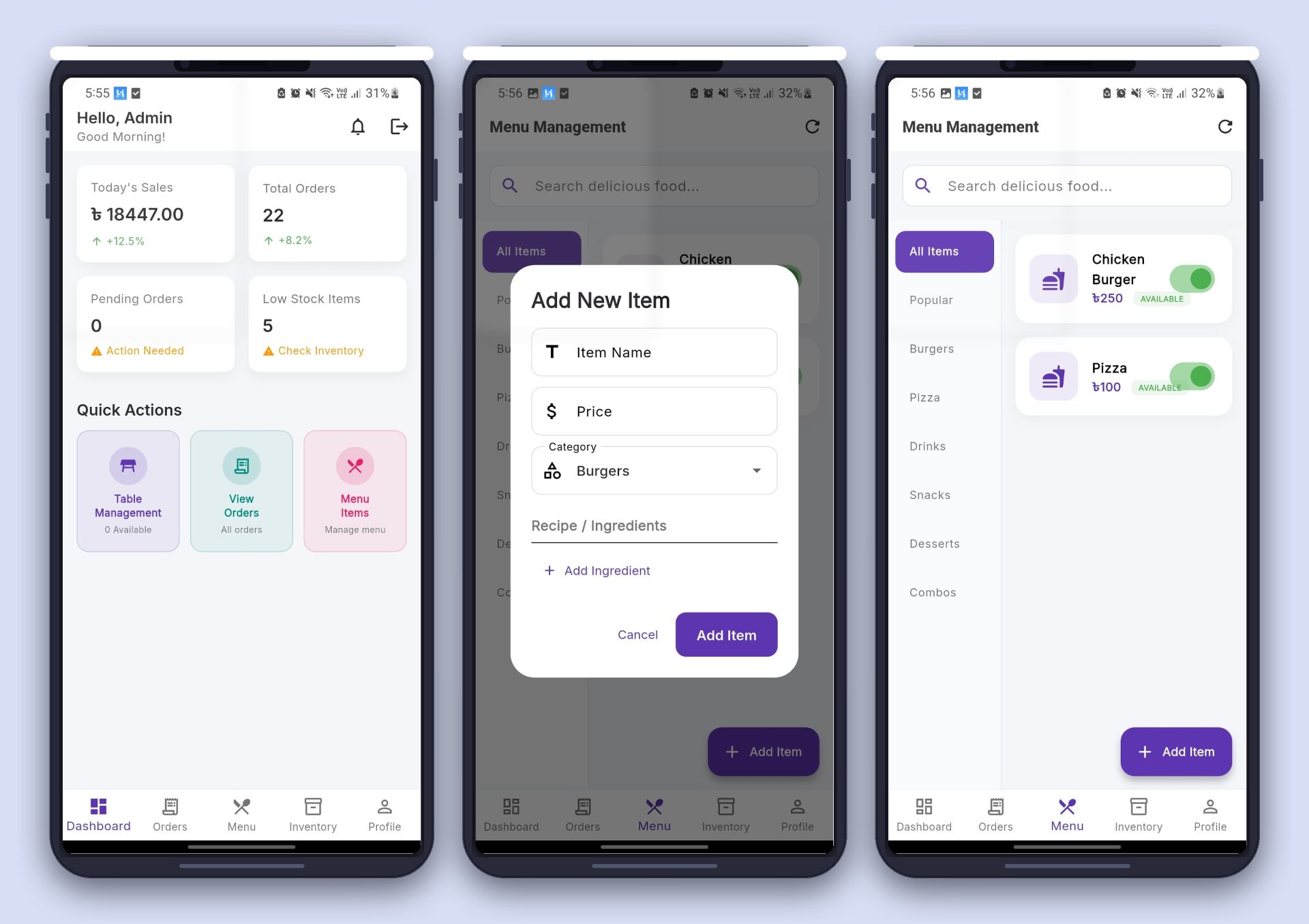 FoodieRest: Transforming Restaurant Operations with Real-Time Order & Smart Inventory Management