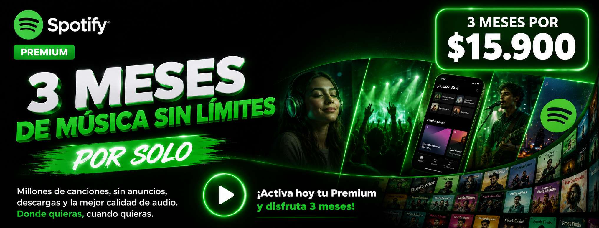 Spotify Premium 3M (CUENTA NUEVA SIN GARANTÍA)