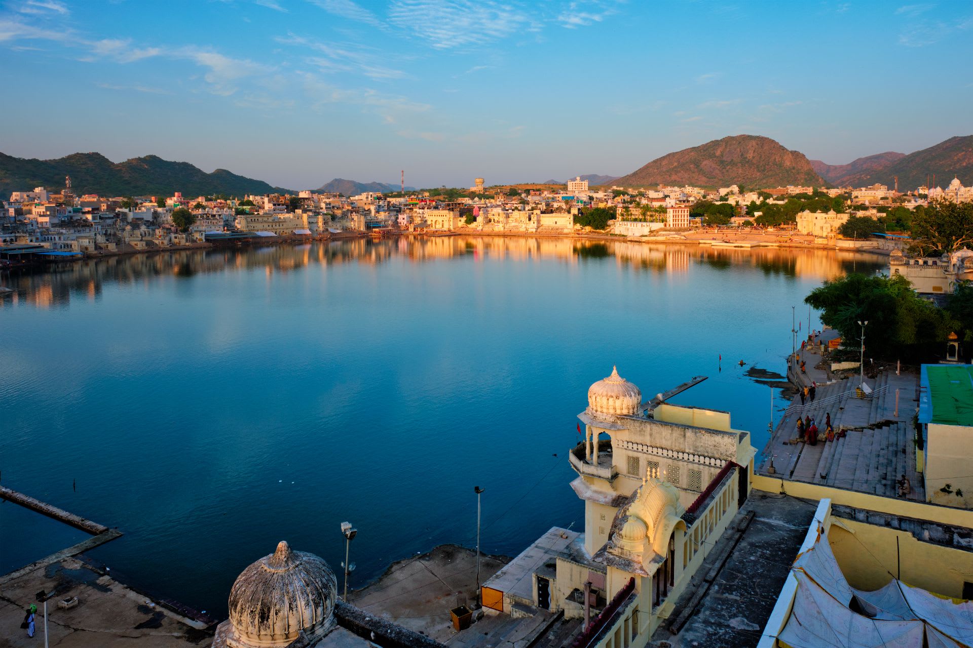 lake view of pushkar, pushkar ghat, pushkar rajasthan