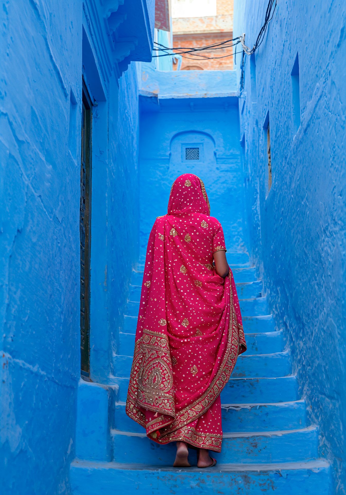 blue city of rajasthan, jodhpur street view, jodhpur local blue houses 