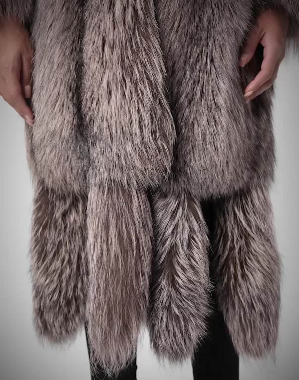 LONG SILVER FOX COAT Philipp Plein