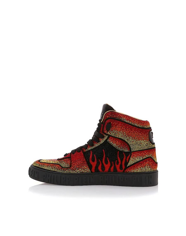 Nike high top sneakers red on sale