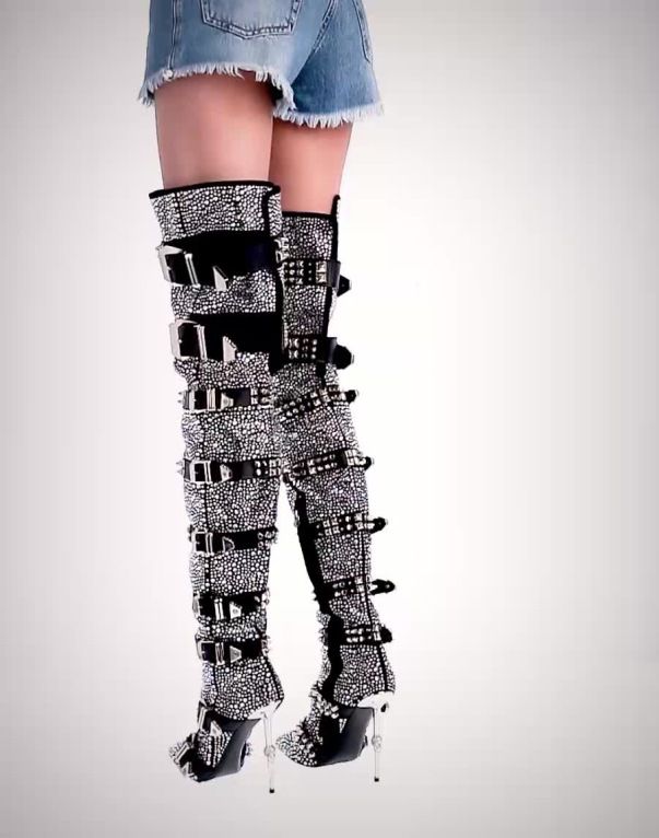 Philipp plein stivali swarovski best sale