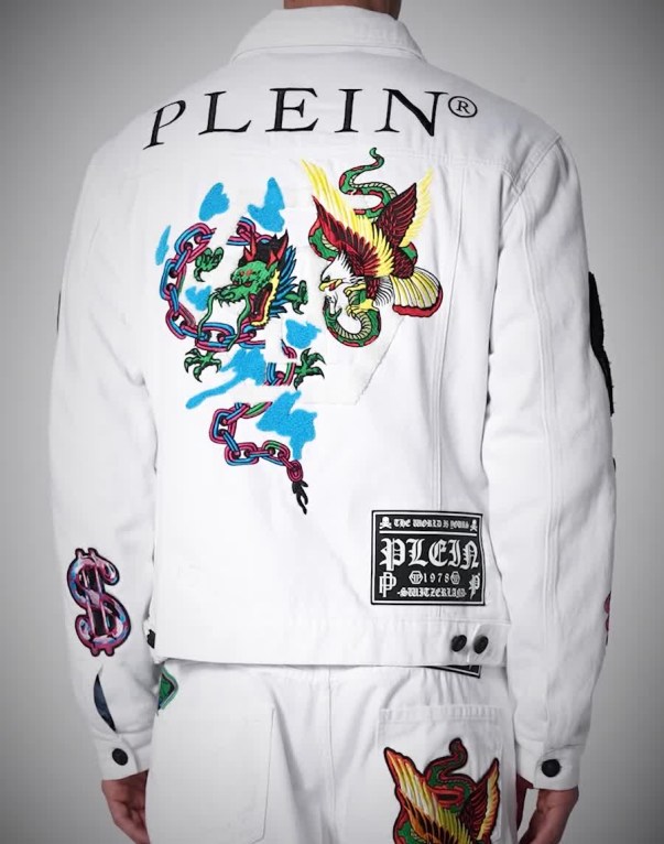 Denim Jacket Tattoo Patches Philipp Plein