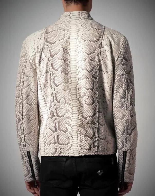 Python Leather Moto Jacket | Philipp Plein Python Leather Moto Jacket | Philipp Plein