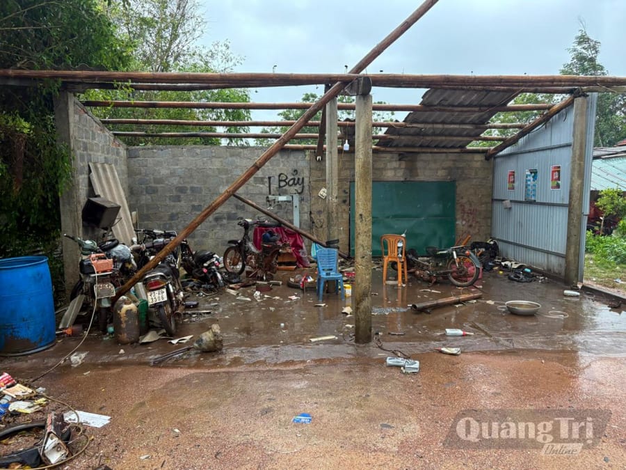 Dữ liệu ban đầu ghi nhận thôn Sen Nam có 5 hộ gia đình chịu thiệt hại - Ảnh: P.V
