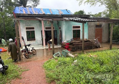 Xã Sen Ngư: Mưa lớn kèm theo lốc xoáy khiến nhiều nhà dân bị thiệt hại