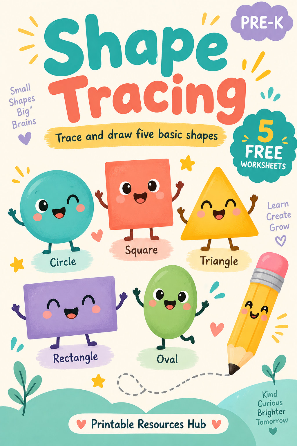 shapes worksheet pack - AI-generated illustrated cover