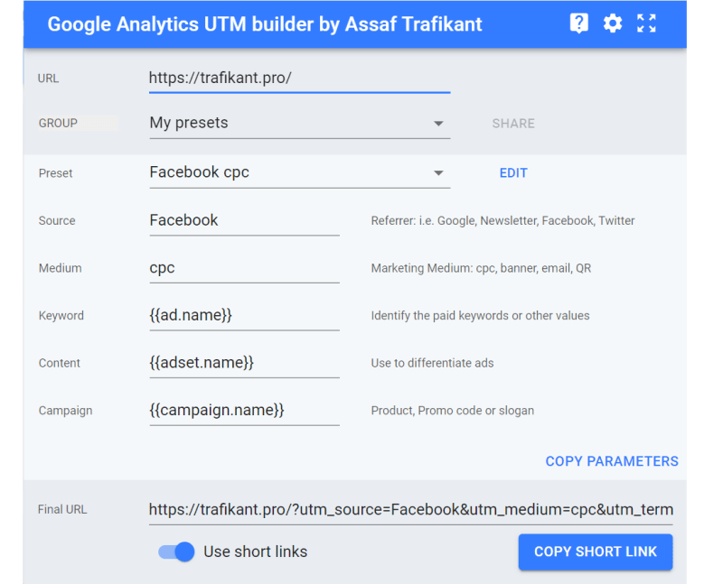 Imagem de exemplo das funções do Google Analytics