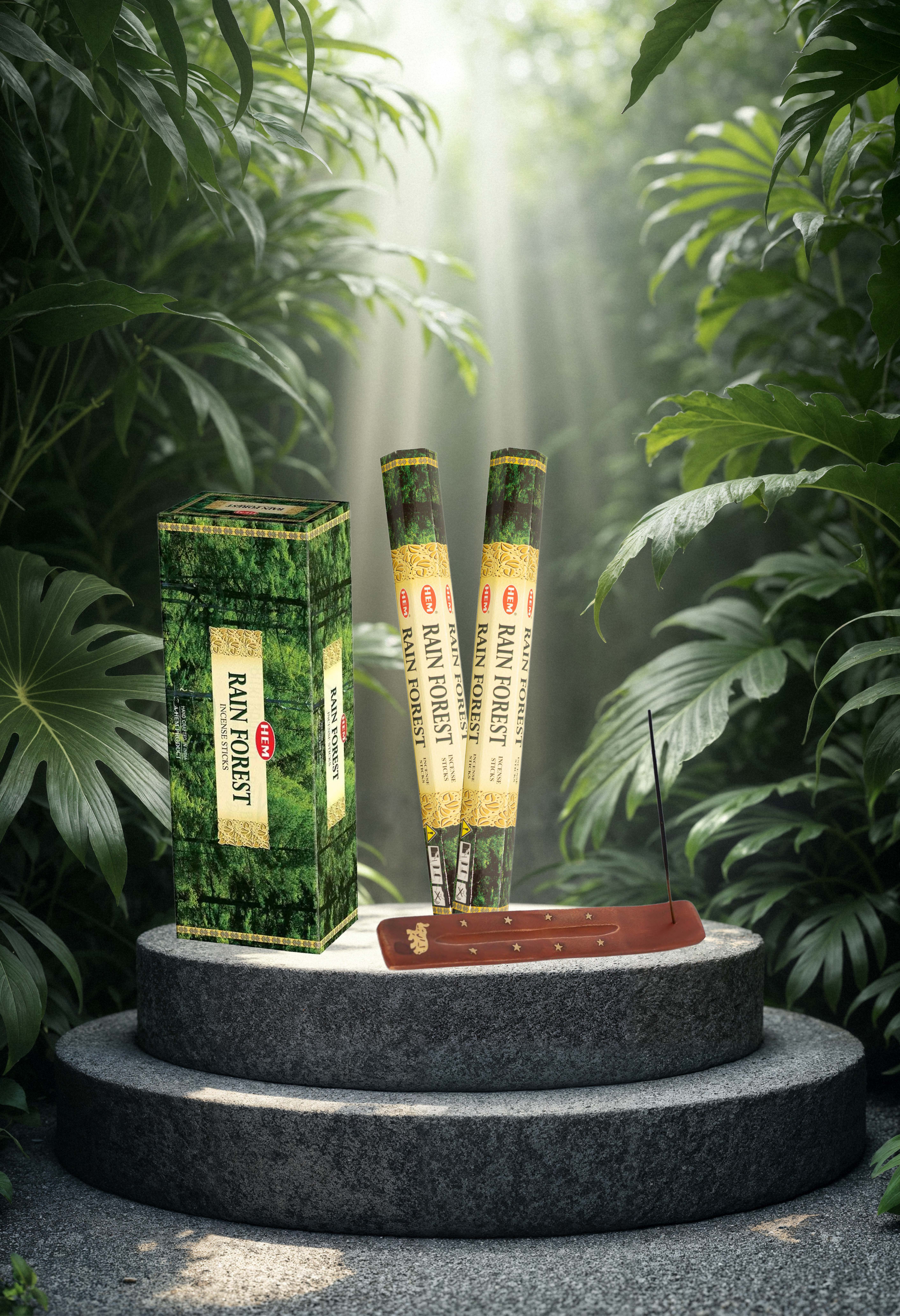 Tütsü Kayığı Hediyeli 2x20 (40 adet) Çubuk Yağmur Ormanları-Rain Forest Aromalı Hindistan