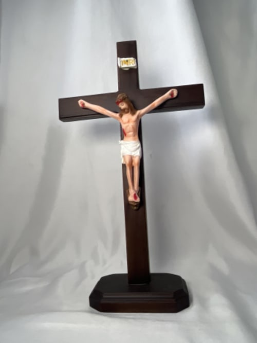 Salib Duduk Kayu Jati + Kous SDJK