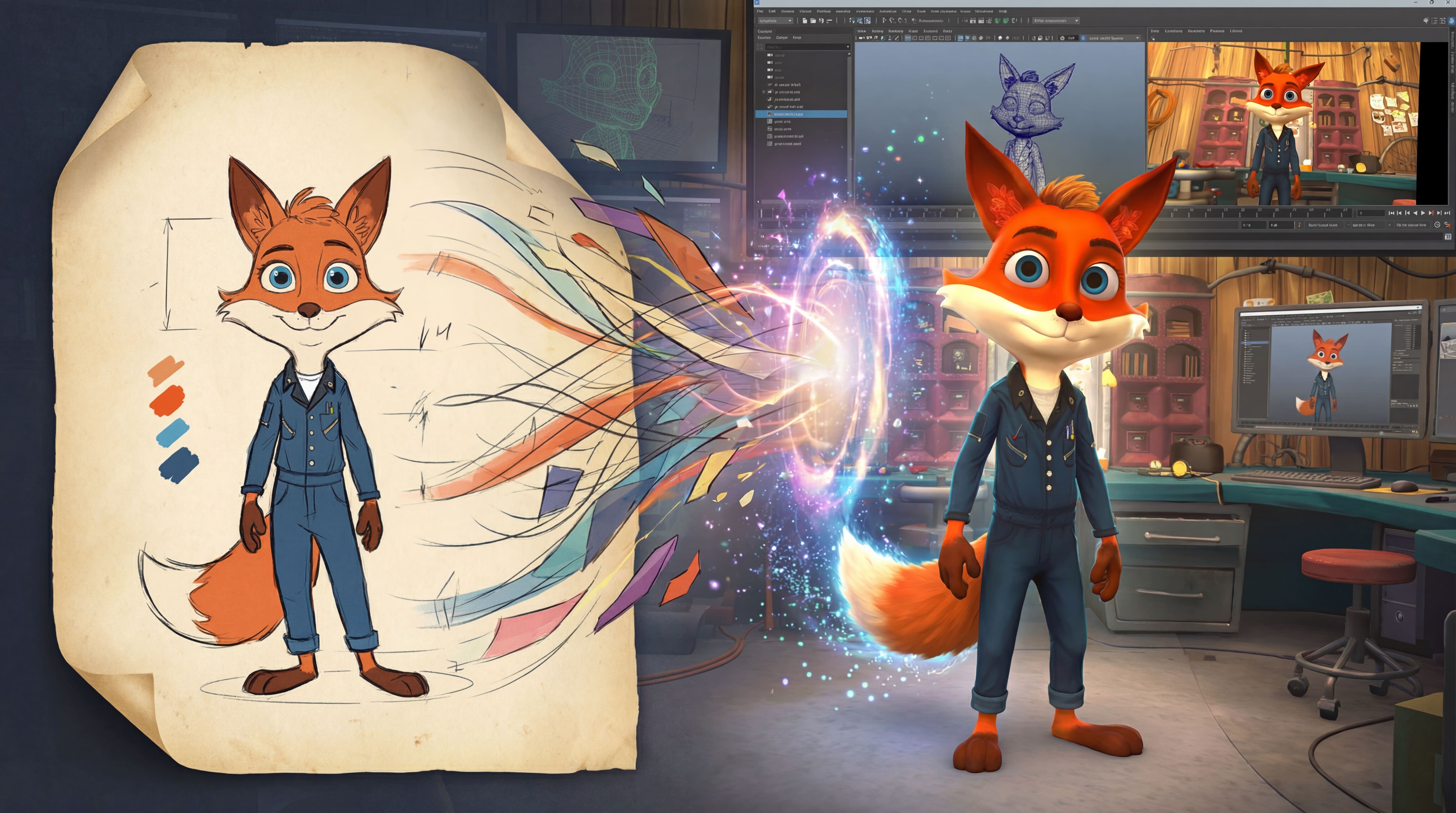 The Evolution of Character Animation: From 2D to 3D