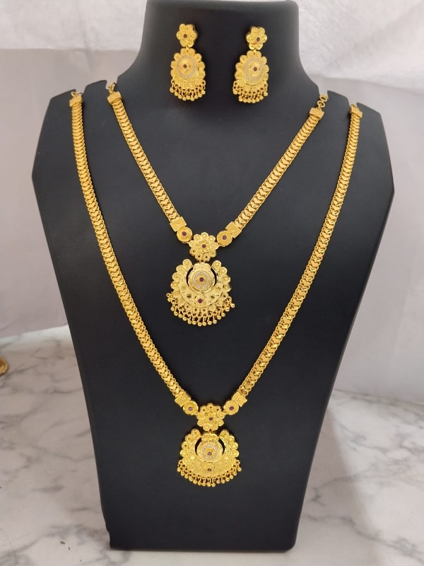 South Indian Wedding Neckleclece combo set - One Gram Gold